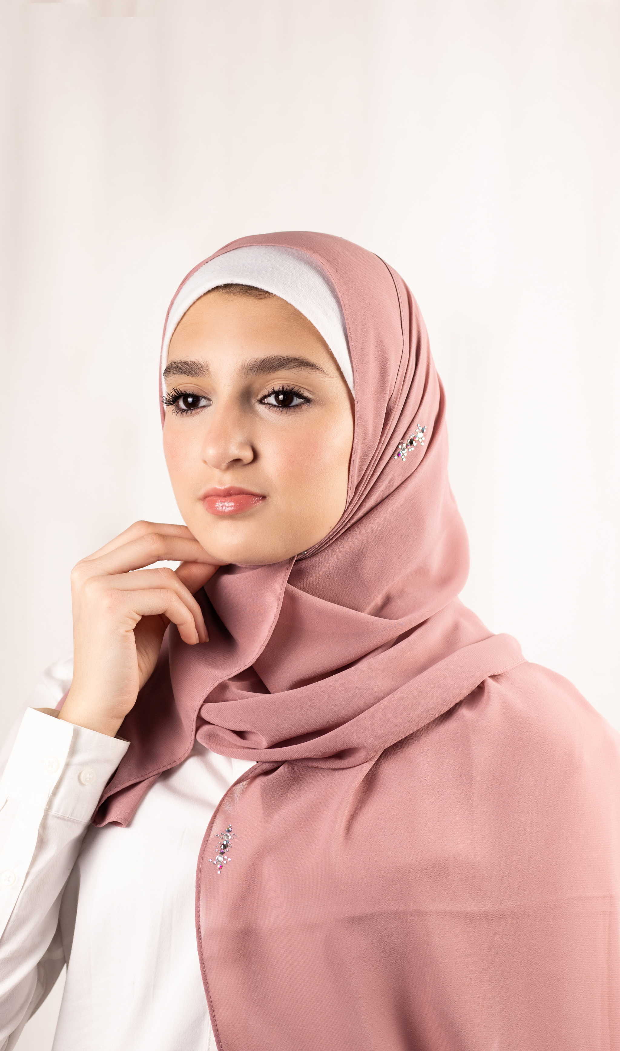 Premium Chiffon With Swarovski Beads