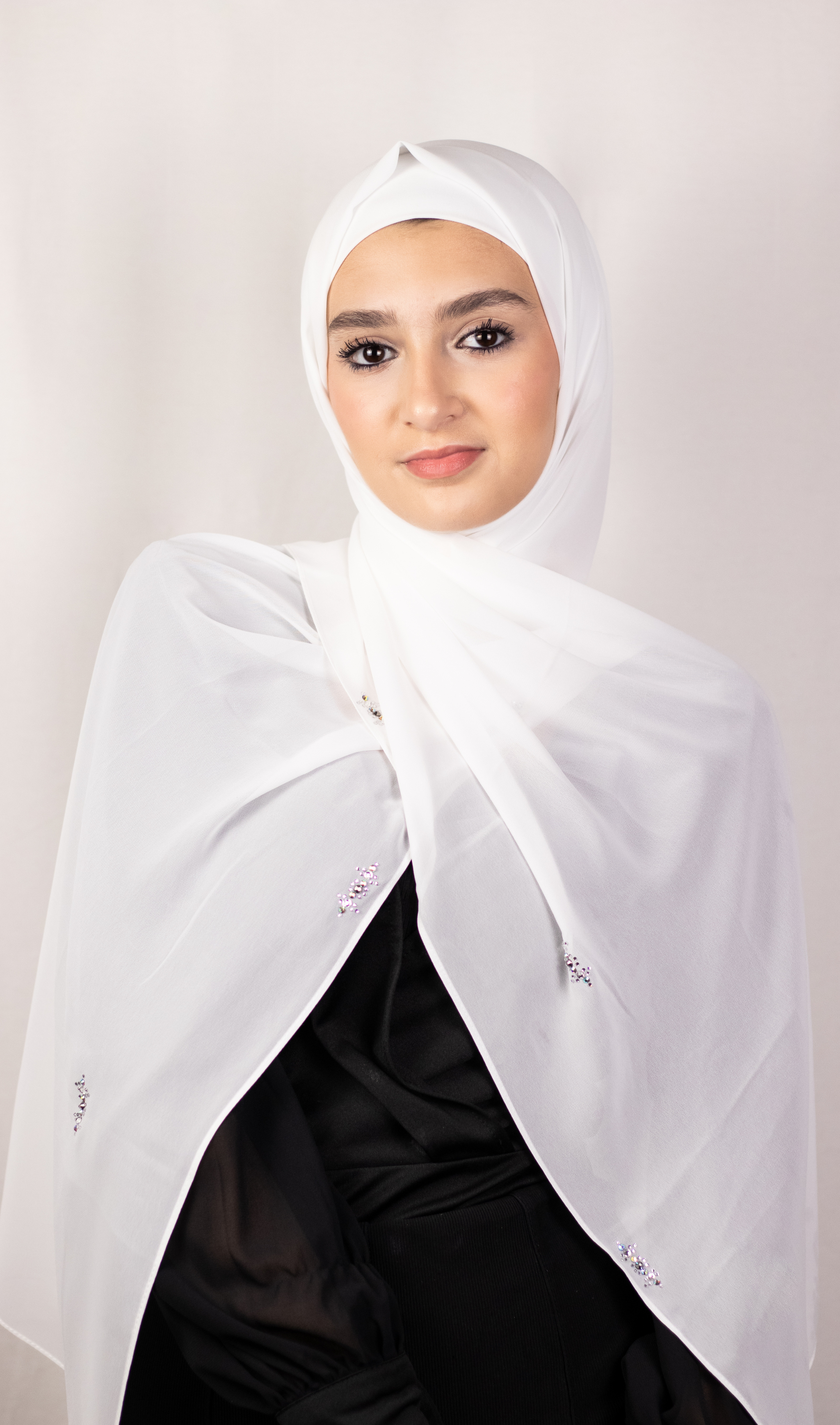 Premium Chiffon With Swarovski Beads