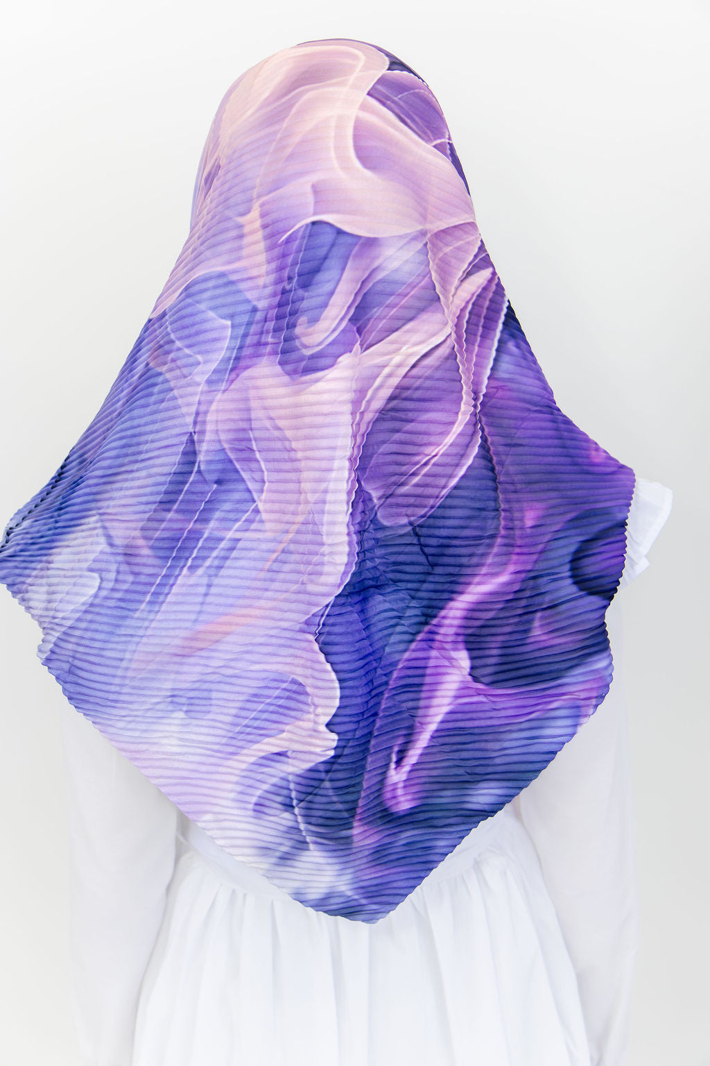 Pleated Satin Square Scarf