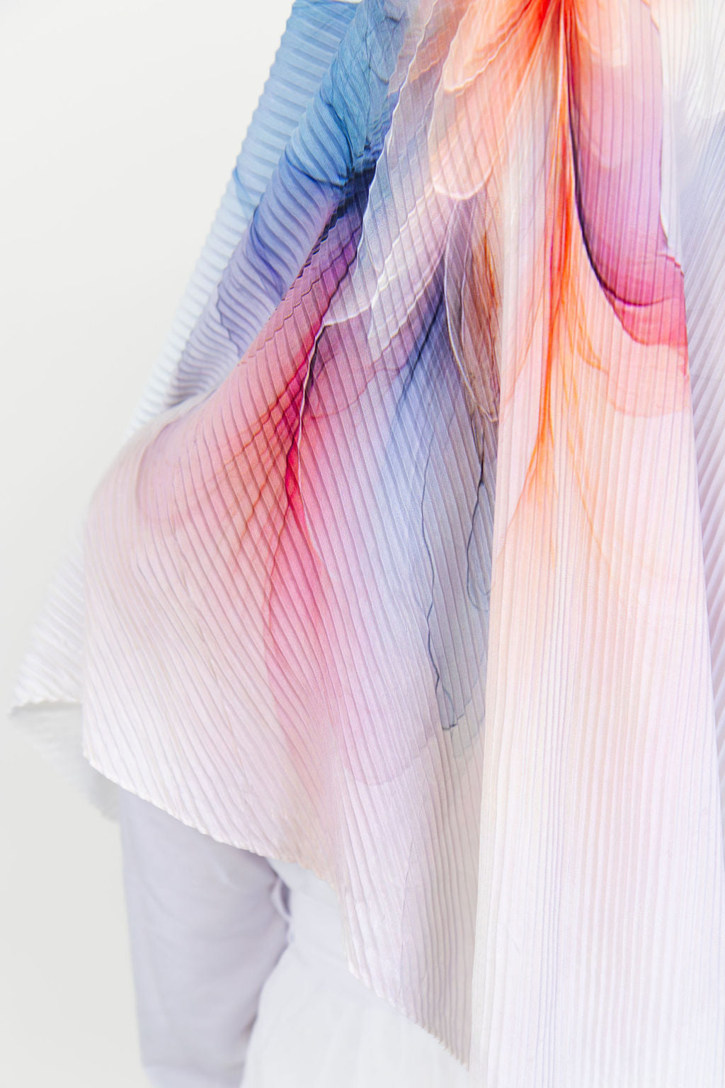 Pleated Satin Square Scarf