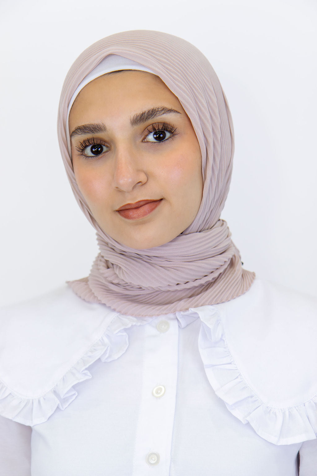 Pleated Chiffon Square Scarf