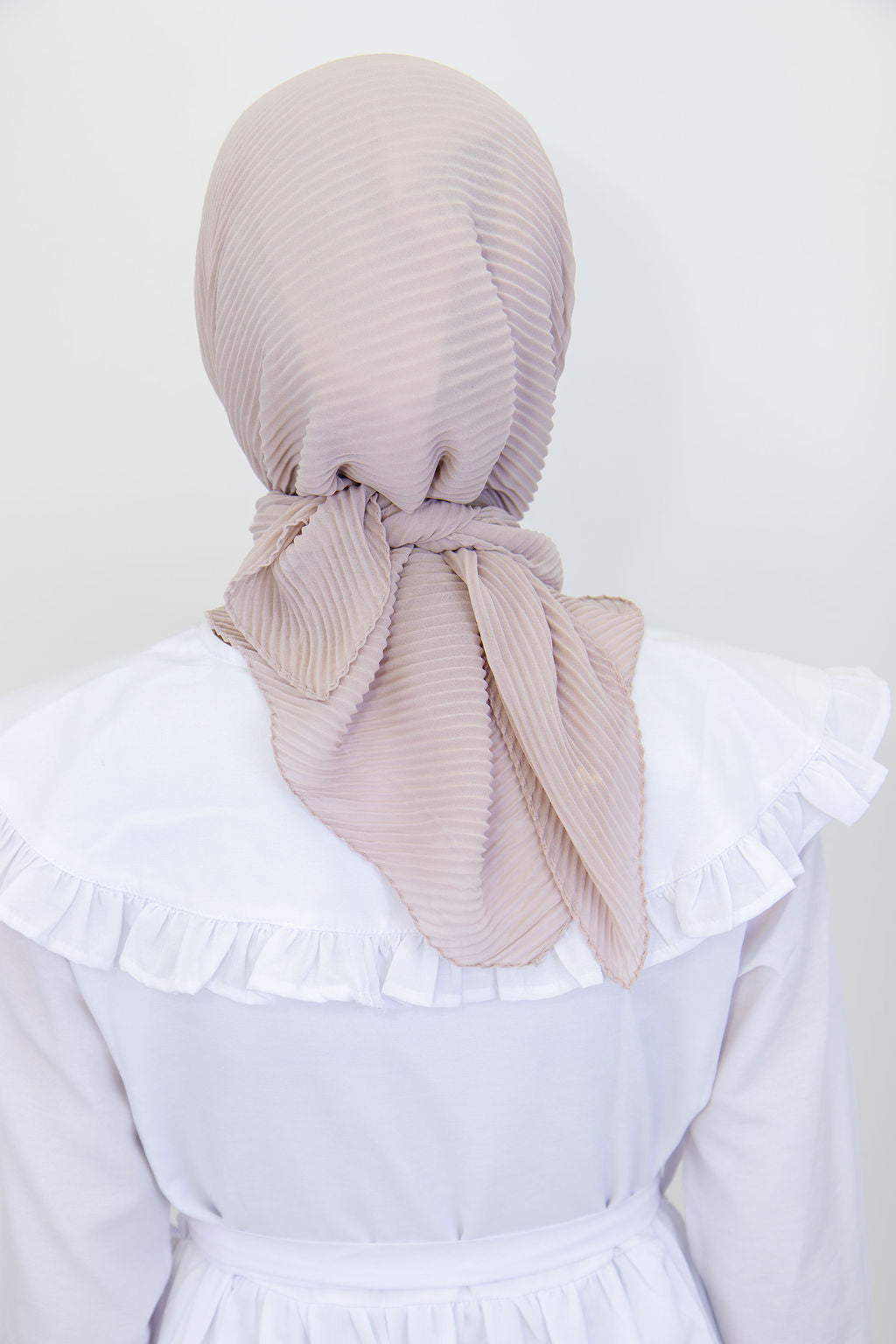 Pleated Chiffon Square Scarf