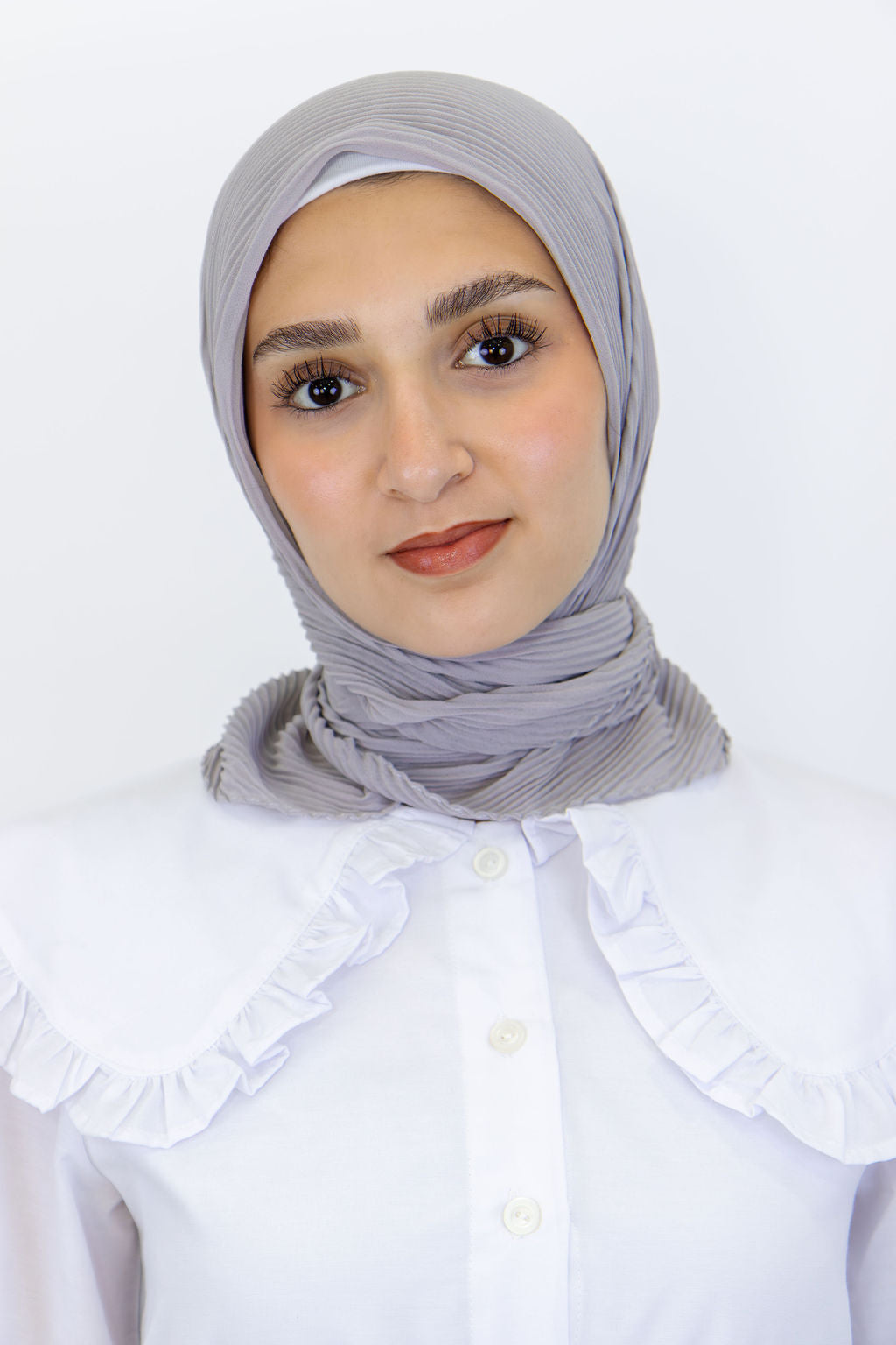 Pleated Chiffon Square Scarf